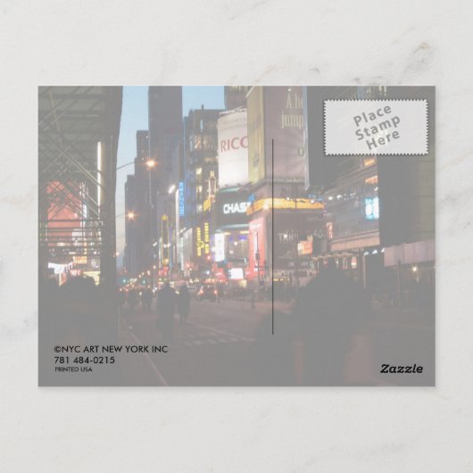 Times square briefkaart (Achterkant)