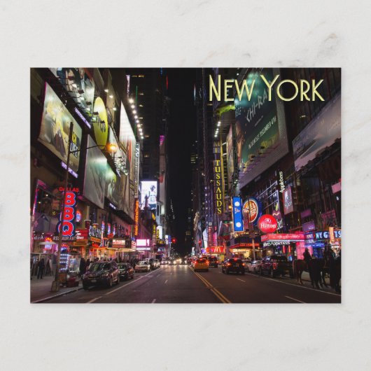 Times Square en 42nd Street Briefkaart (Voorkant)