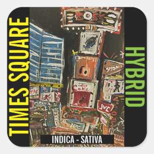 TIMES SQUARE HYBRIDE VIERKANTE STICKER