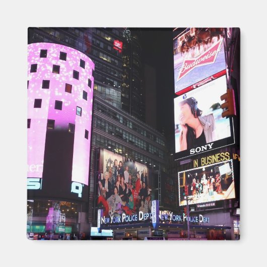 Times Square in New York (roze) Magneet (Voorkant)