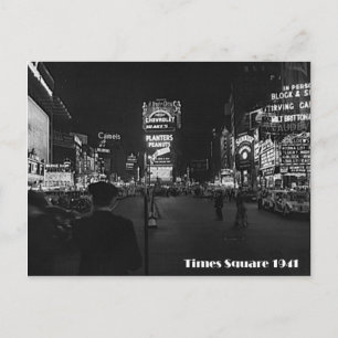 Times Square, New York City, Neon Foto uit 1941 Briefkaart