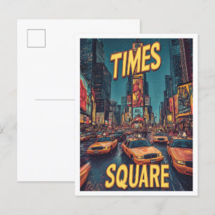 Times Square NYC Verenigde Staten Illustratie Rei Briefkaart
