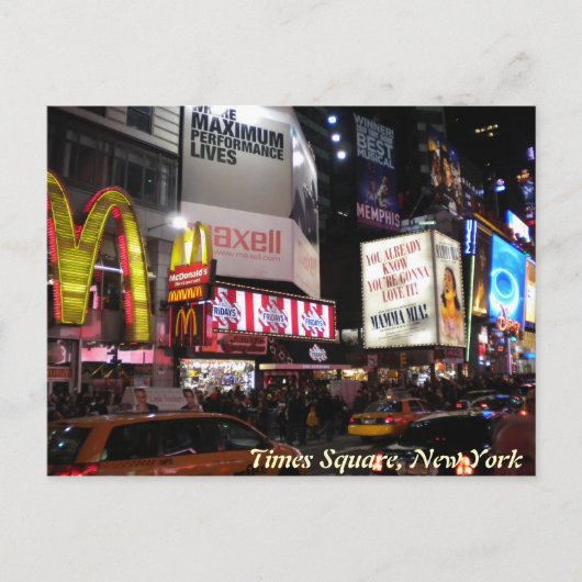 Times Square per night briefkaart (Voorkant)