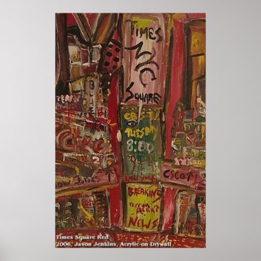 TIMES SQUARE ROOD POSTER (Voorkant)