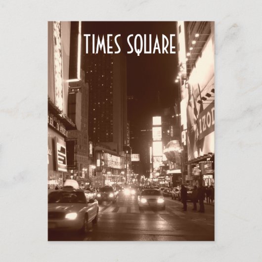 Times Square (sepia) Briefkaart (Voorkant)