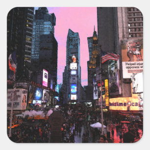 Times Square Vierkante Sticker