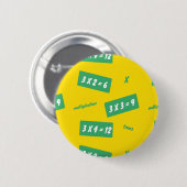 Times three yellow learning ronde button 5,7 cm (Voorkant /achterkant)