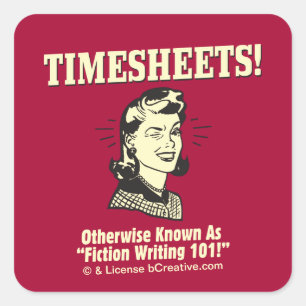 Timesheets: Fiction Writing 101 Vierkante Sticker