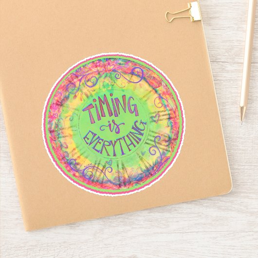Timing is alles Klok Inspirativiteit Aanmoedigend Sticker (Notitieboek)