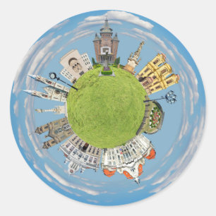 timisoara - stad roemenië - kleine planetaire mijl ronde sticker