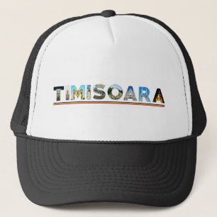timisoara stad roemenië landmerk in tekstsymbool trucker pet
