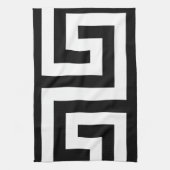 Timless Black White — Griekse sleutel Theedoek (Verticaal)