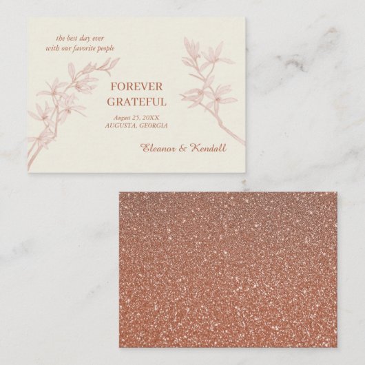 Timless Flower Hartelijk dank Informatiekaartje (Voorkant / Achterkant)