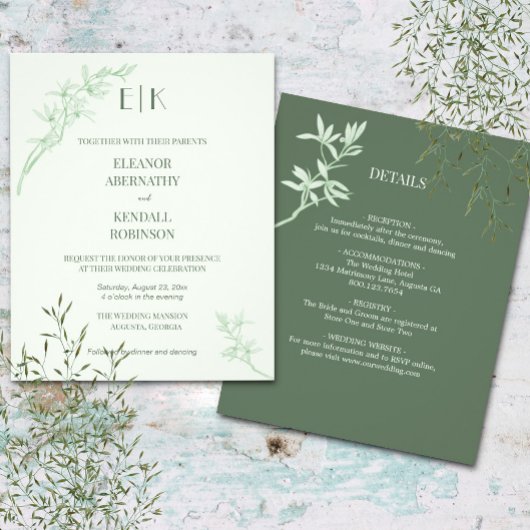 Timless Flower Monogram in One Weddena Flyer