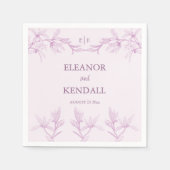 Timless Flower Monogram Weddenschap Servet (Voorkant)