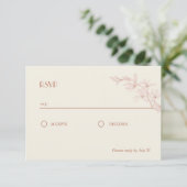 Timless Flower Wedding RSVP Informatiekaartje (Staand voorkant)