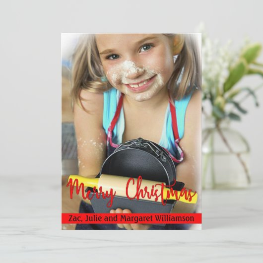 Timless Moderne Kerstmis Feestdagenkaart (Staand voorkant)