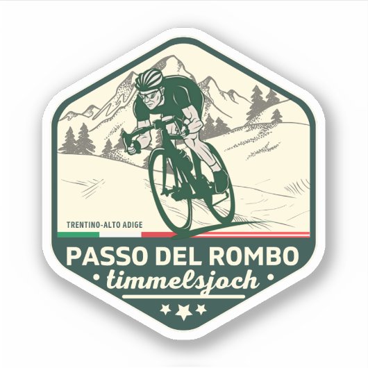 Timmelsjoch - passo del rombo motorfiets sticker (Voorkant)