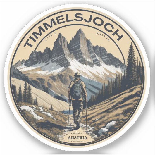 Timmelsjoch - passo del rombo motorfiets sticker (Voorkant)