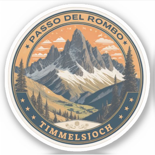 Timmelsjoch - passo del rombo motorfiets sticker (Voorkant)