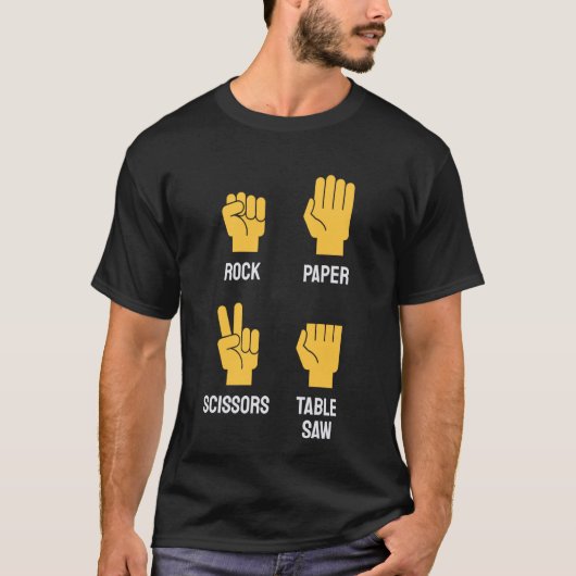 timmerlieden rots papier schaar tafel zag vaders d t-shirt (Voorkant)
