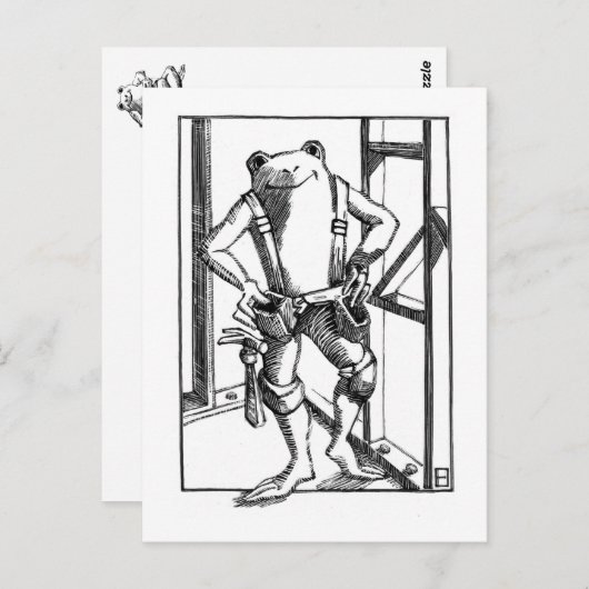 timmerman briefkaart (Voorkant / Achterkant)