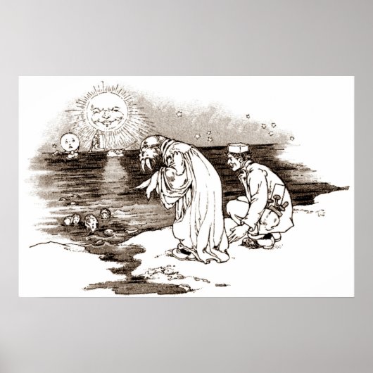  timmerman en parijs in het Poster Sepia (Voorkant)