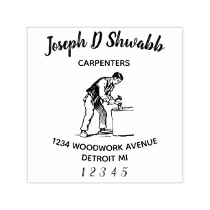 Timmerman, houtbewerker, handelaar  zelfinktende stempel