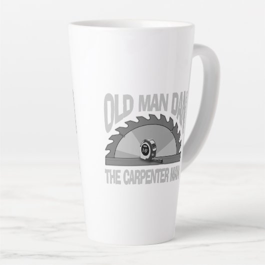 Timmerman houtbewerking Oud Man Dan Lumber Bouwer Latte Mok (Rechterhoek)