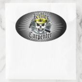 timmerman schedel: killer timmerman ovale sticker (Tas)