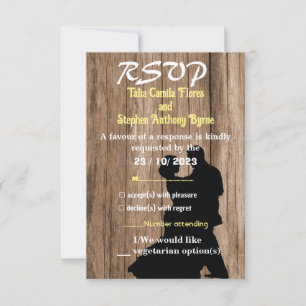 Timmerman's trouwuitnodiging RSVP kaartje