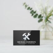 Timmerwerk Handgereedschap | zwarte glans Visitekaartje (Staand voorkant)