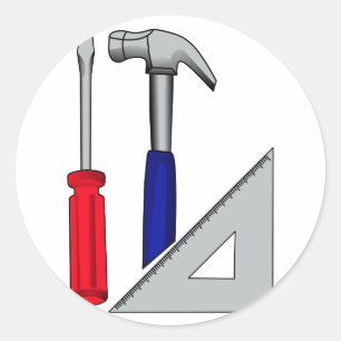 Timmerwerk logo ronde sticker