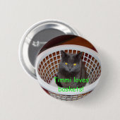 Timmi houdt van manden ronde button 5,7 cm (Voorkant /achterkant)