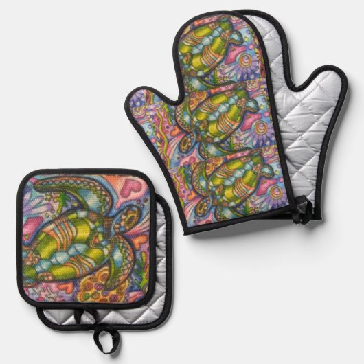 Timmy Oven Mitt en Pot Holder Set (Voorkant / Achterkant)