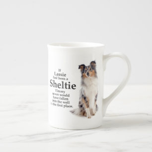 Timmy's Blue Merle Sheltie Bone China Mok