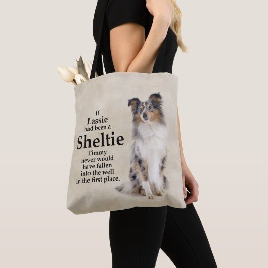 Timmy's Blue Merle Sheltie Canvas tas (Dichtbij)