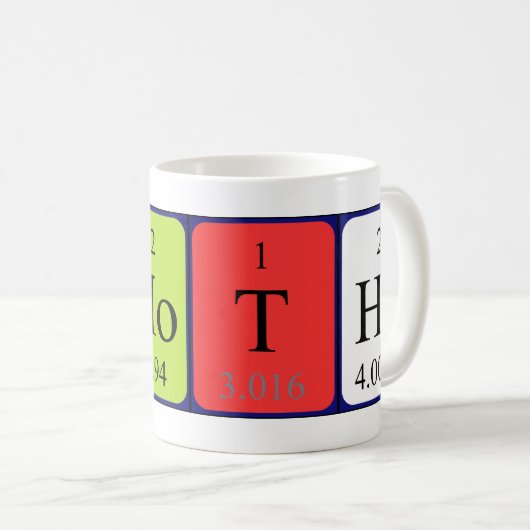 Timothe périodique nom de table mug (Devant droit)