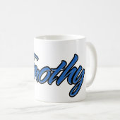 Timothée prénom nom tasse bleue tasse à café (Devant droit)