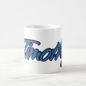 Timothée prénom nom tasse bleue tasse à café (Centre)