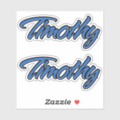 Timothy Nom Bleu Autocollant Sticker Stickerset (Feuille)
