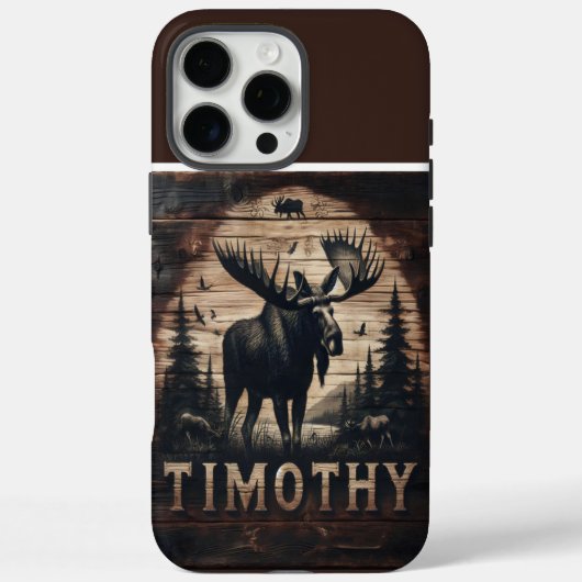 Timothy's Moose Wood-teken Case-Mate iPhone Case (Achterkant)
