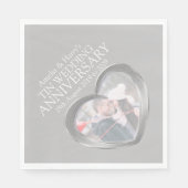 Tin 10th jubileum hart foto namen servetten (Voorkant)