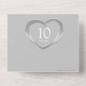 Tin bruiloft 10 jaar feesten all in one uitnodiging (Achterkant)