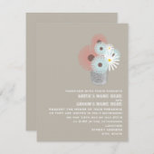 Tin Can of Peach & Blue Flowers Weddenschap Kaart (Voorkant / Achterkant)