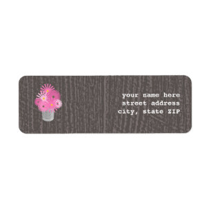 Tin can van wilde bloemen, etiket van het Valentij