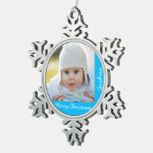 Tin Kerstdier met Baby Tin Sneeuwvlok Ornament (Rechts)