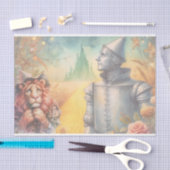 Tin Man en laffe leeuwentovenaar van Oz Decoupage Tissuepapier (Craft)