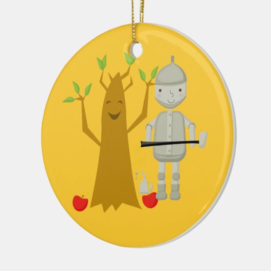 Tin-man naast Talking Tree-kerstversiering Keramisch Ornament (Links)