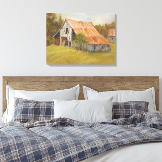 Tin Roof Barn Canvas Afdruk (Insitu (Slaapkamer))